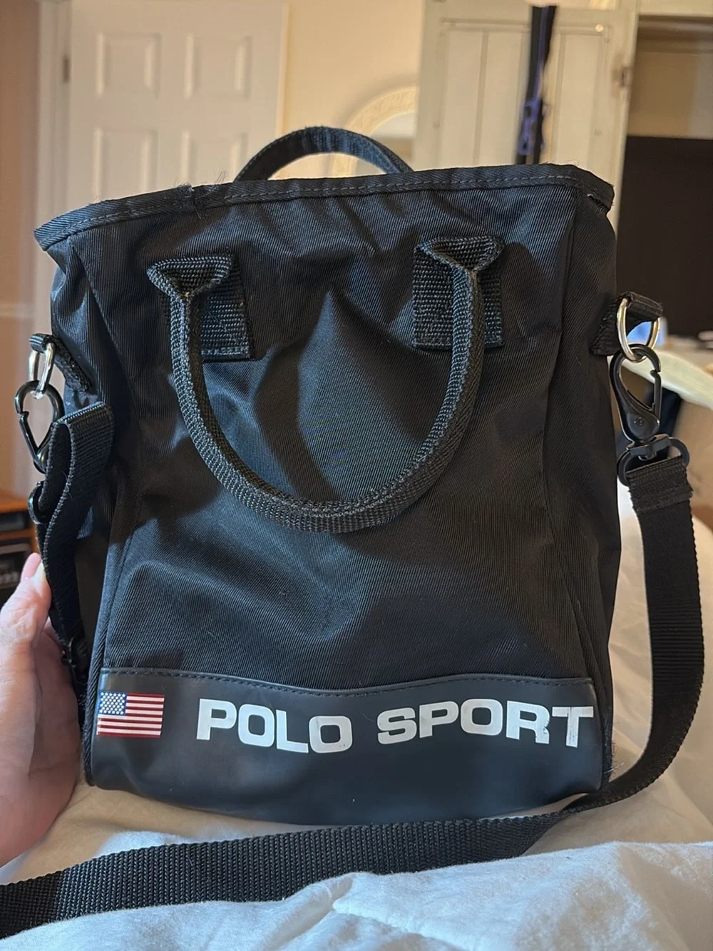 Polo by Ralph Lauren Black Polo Sport Crossbody Messenger Bag